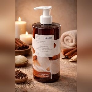 KORRES Vanilla Cinnamon Renewing Body Cleanser – 33.81 oz (1000 mL) 🤎🕯️